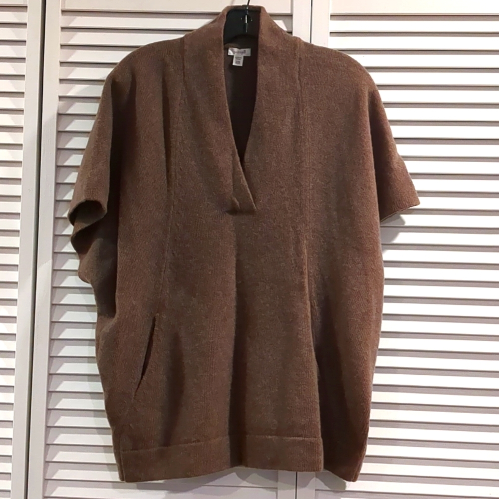 Pure Jill Wool Blend V-Neck Poncho Sweater Size S/M